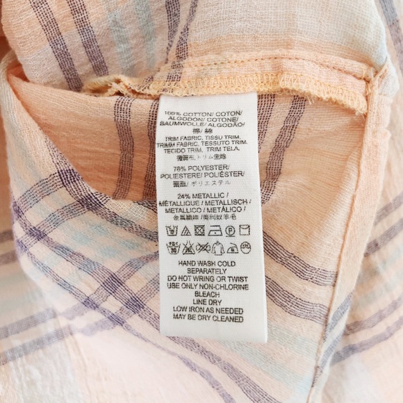 Free People Cutie Cropped Plaid Button Down Top L - Picture 6 of 9